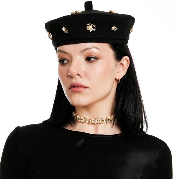 Чокер Луїза зі стразами та перлинами золотий