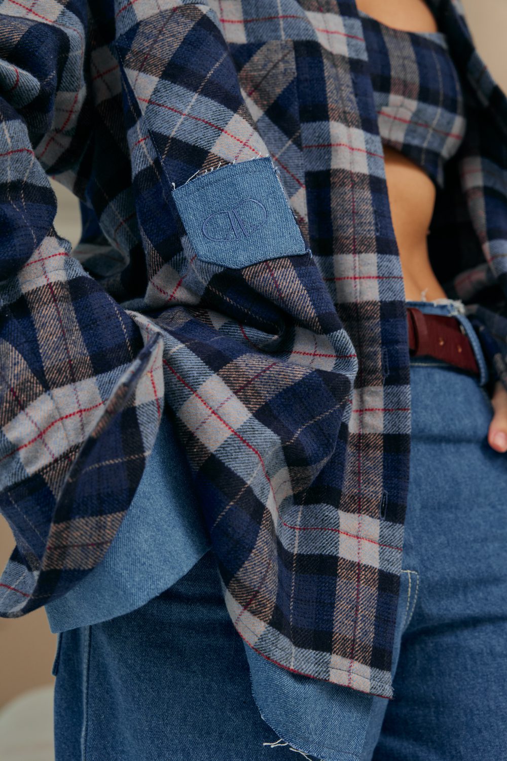 Сорочка у клітинку Темно Синього кольору