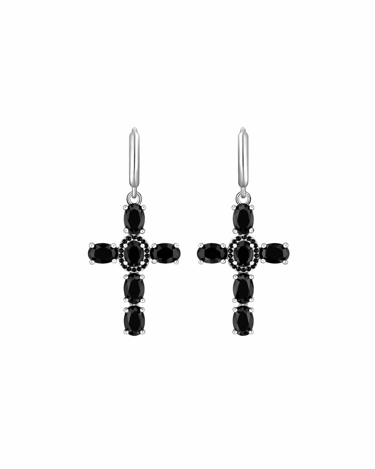 CROSS earrings dark silver