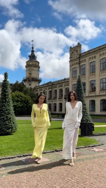 Сукня максі бавовняна жовта