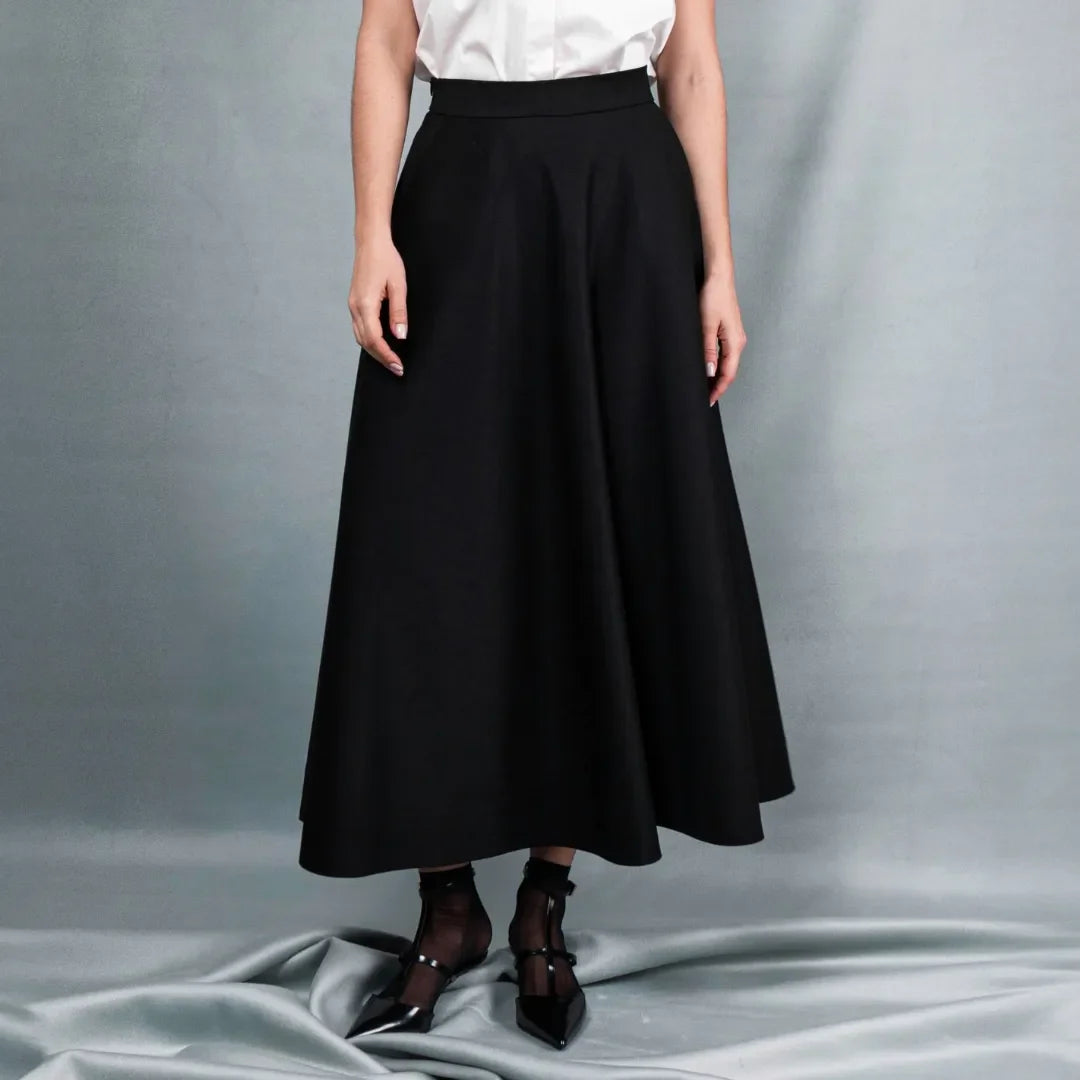 Мідіспідниця напівсонце чорна