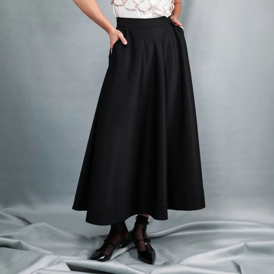 Мідіспідниця напівсонце чорна