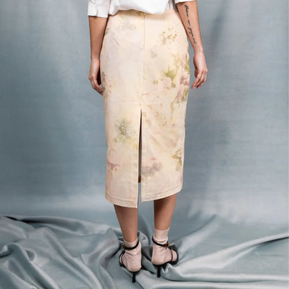 Мідіспідниця джинсова з принтом