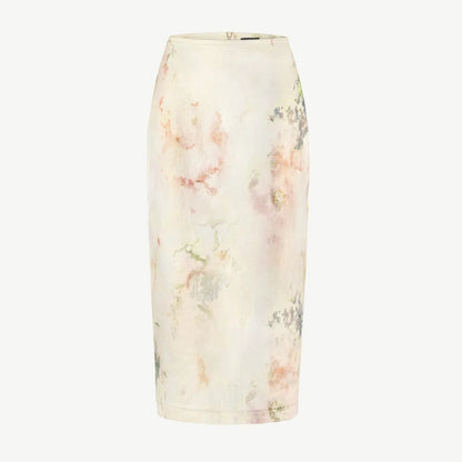 Мідіспідниця джинсова з принтом