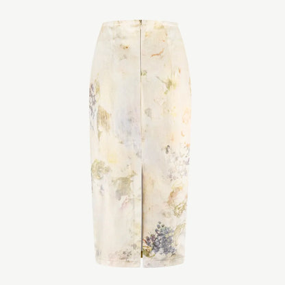 Мідіспідниця джинсова з принтом