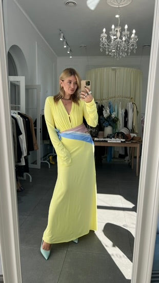 Сукня максі бавовняна жовта