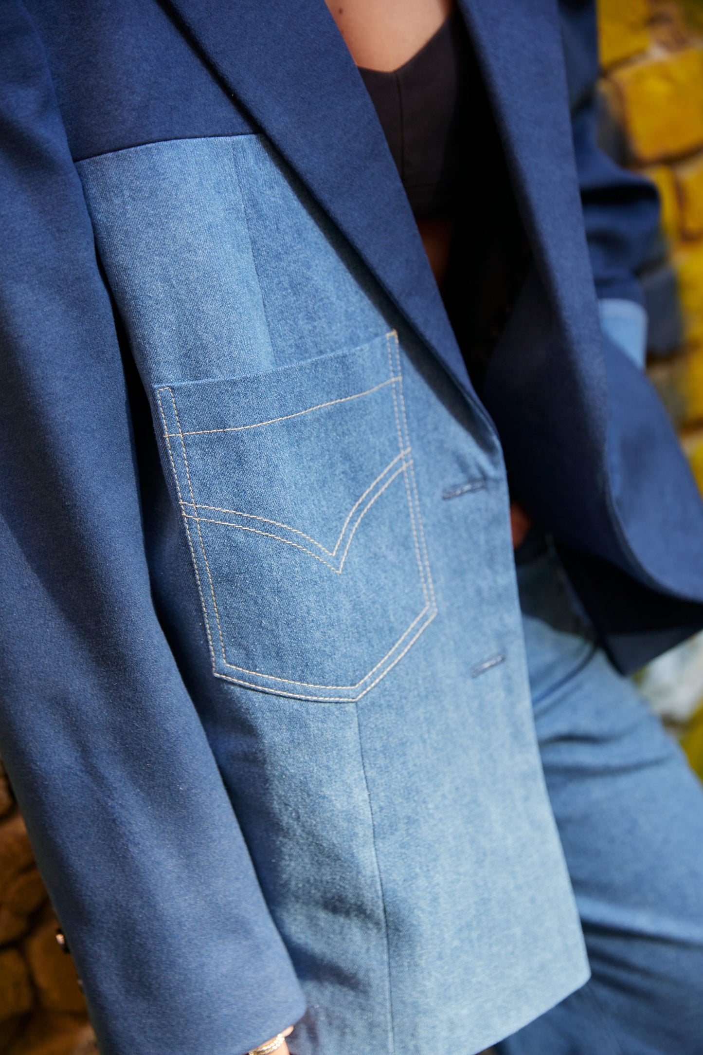 Комбінований жакет оверсайз Follow your ART