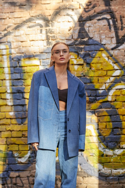 Комбінований жакет оверсайз Follow your ART