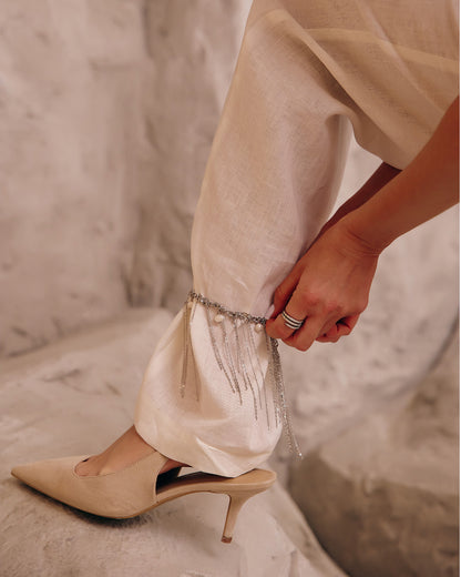 Чокер-браслет зі сталі та натуральних перлин 3в1