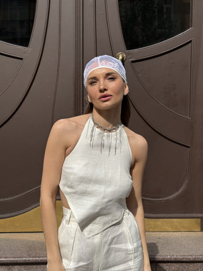 Чокер-браслет зі сталі та натуральних перлин 3в1