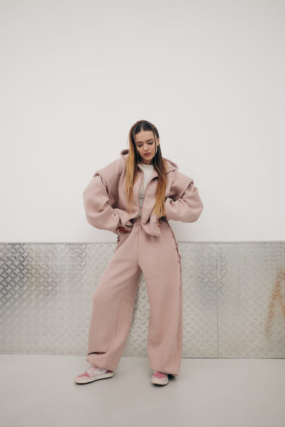 Штани з акцентною деталлю New Era of Me — рожеві