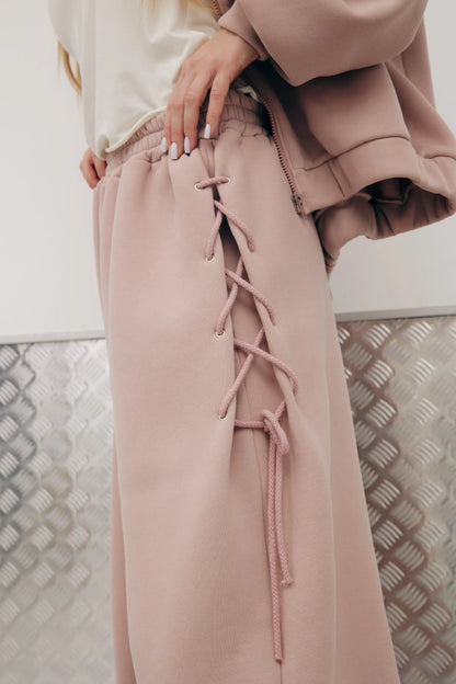 Штани з акцентною деталлю New Era of Me — рожеві