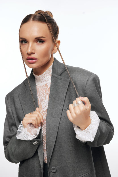 Жакет з молочним мереживом