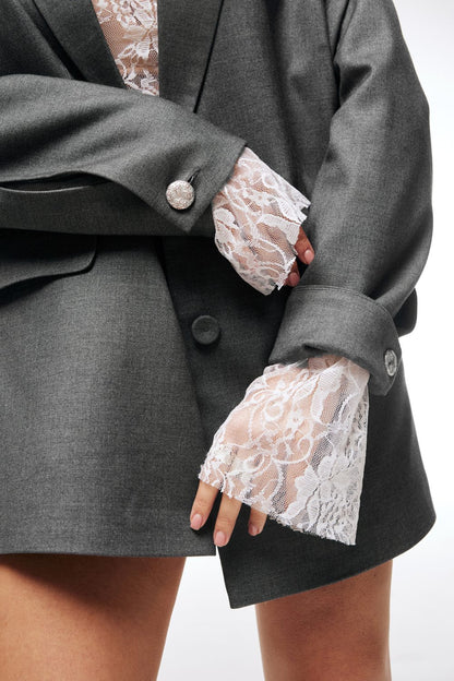 Жакет з молочним мереживом