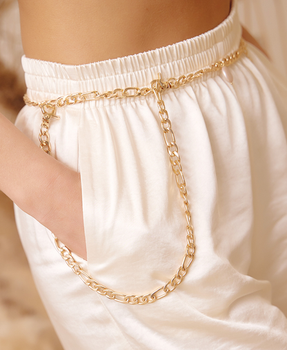 Пояс-ланцюжок з перлинами та фіанітами