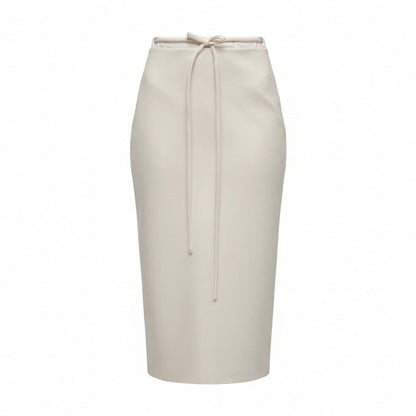 Мідіспідниця з гладкої шкіри