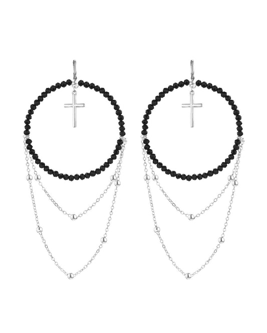 DISCO CROSS earrings dark